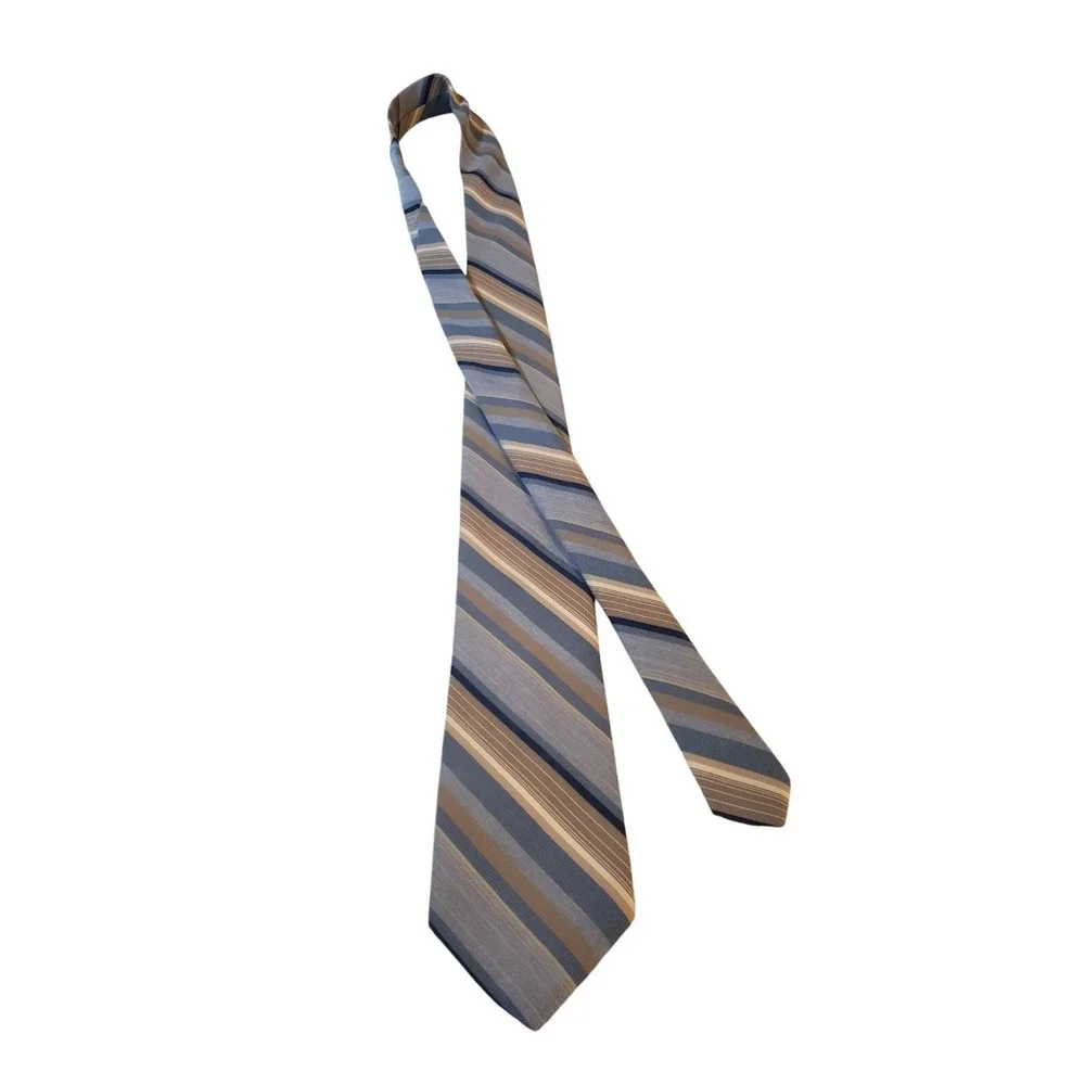 Vintage Diagonal Striped Dayton's Men's Store‎ Blue Tan 70's 80's Retro Neck Tie